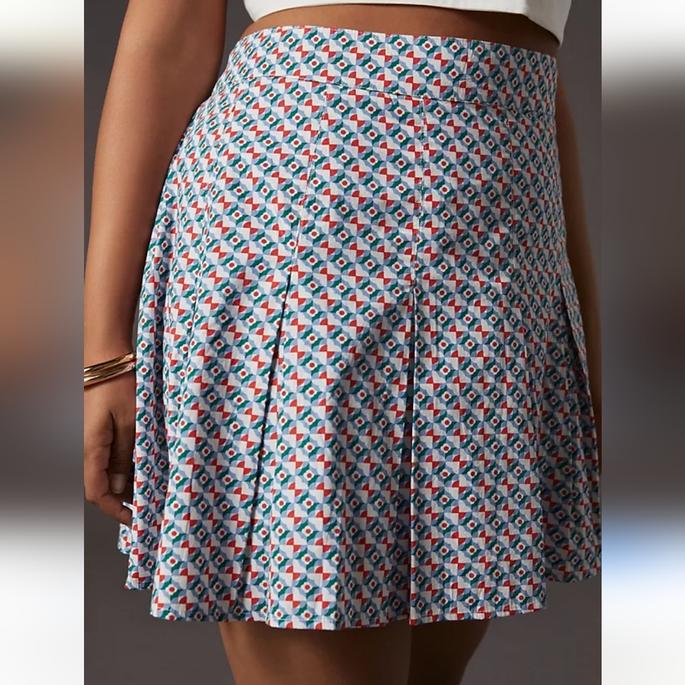 Anthropologie Pleated Motif Mini Skirt - Picture 4 of 9